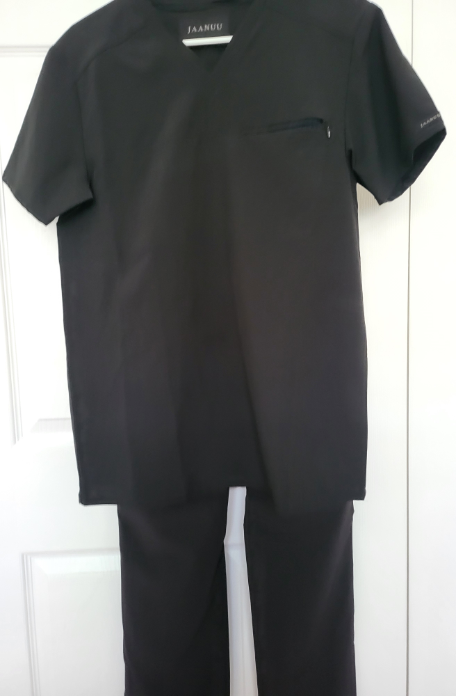 Jaanuu Men's Scrub Set - Black, Size XS - photo 4