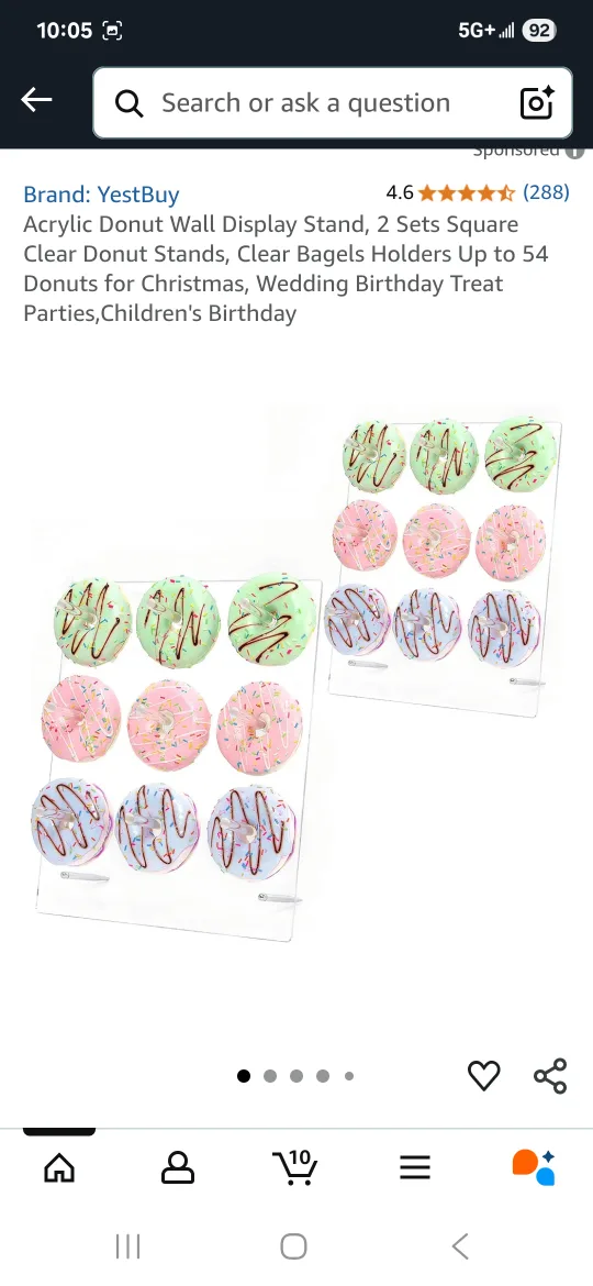 Brand New Acrylic Donut Wall Display Stand, 2 Sets $25 thumbnail
