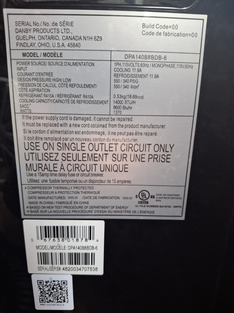 Danby DPA140B8BDB-6 Portable Air Conditioner - photo 4