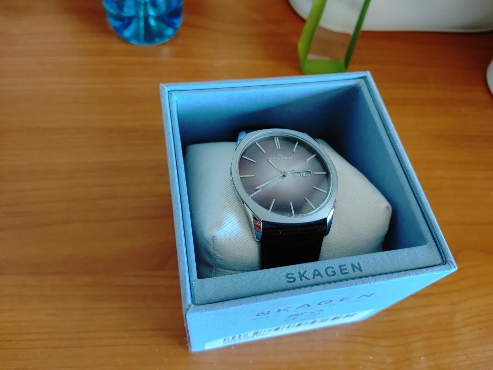 Skagen Black Leather Band Watch image indicator(4)