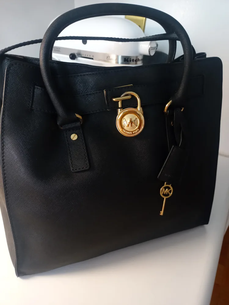 Michael Kors Black Leather Satchel thumbnail
