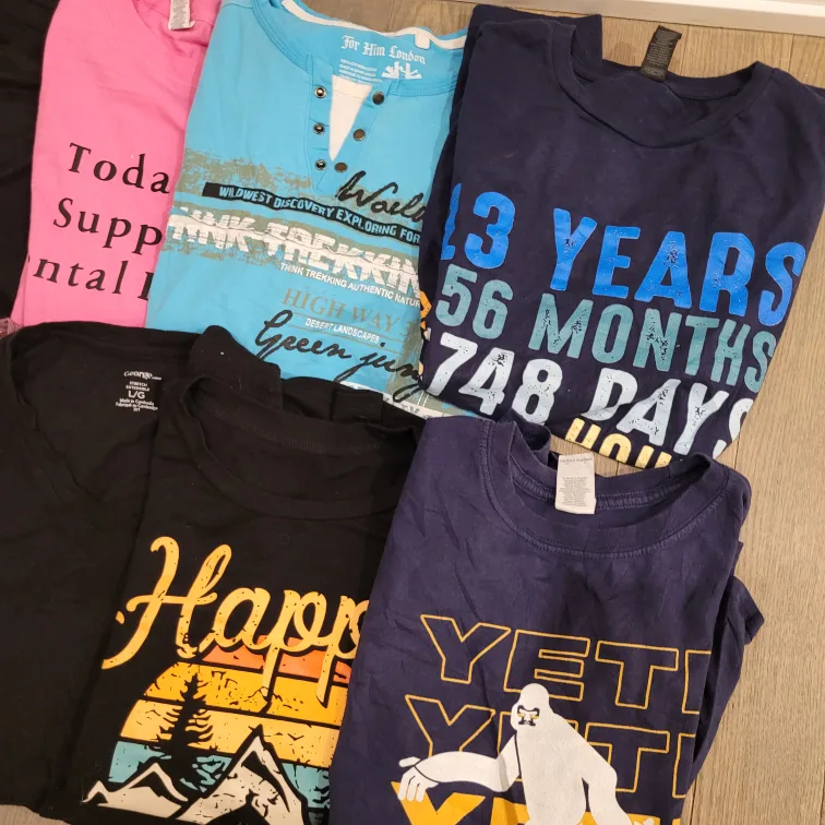 10pcs Lot Men Tshirt Size large XL image indicator(2)