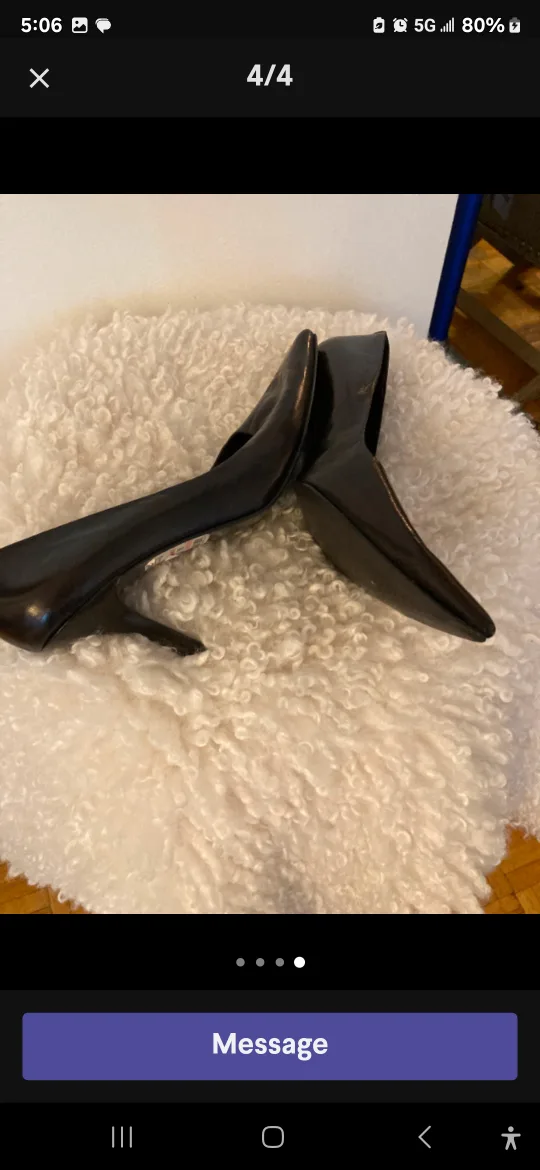 Nine West Brown Leather Heels - Size 7M thumbnail