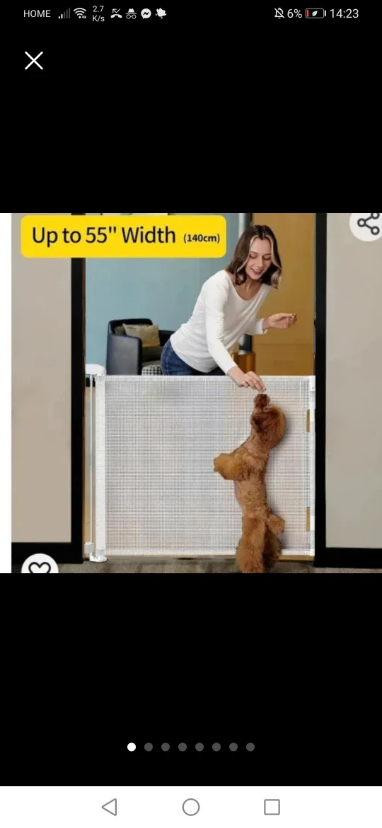 Retractable Safety Gate 55 inch - White thumbnail