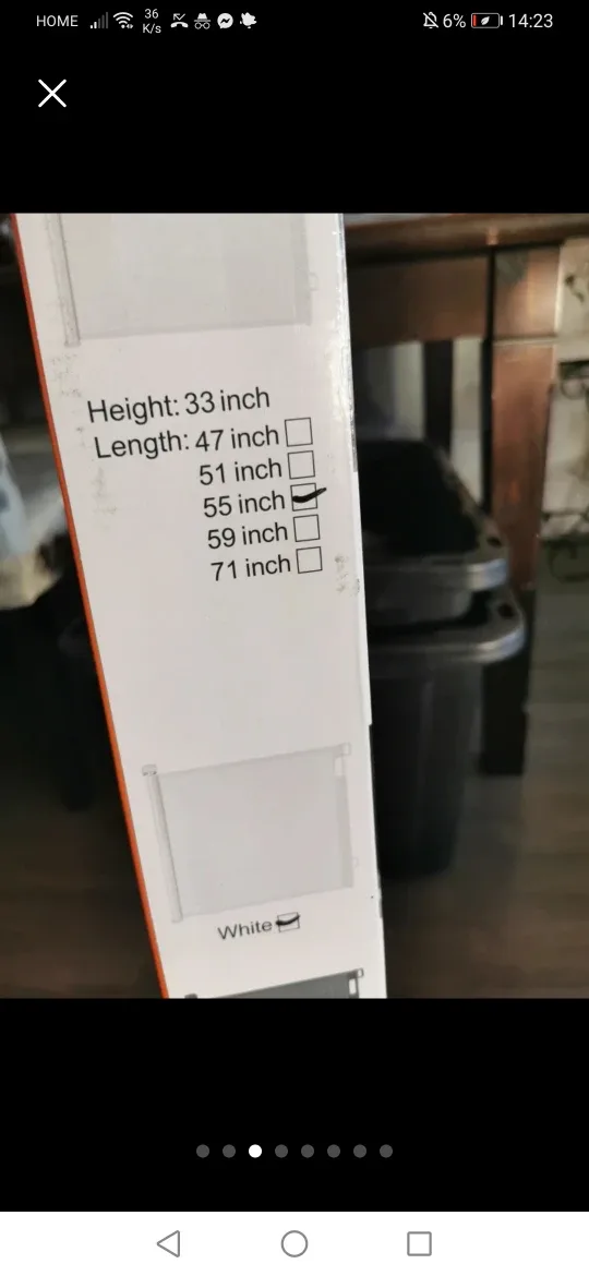 Retractable Safety Gate 55 inch - White image indicator(3)