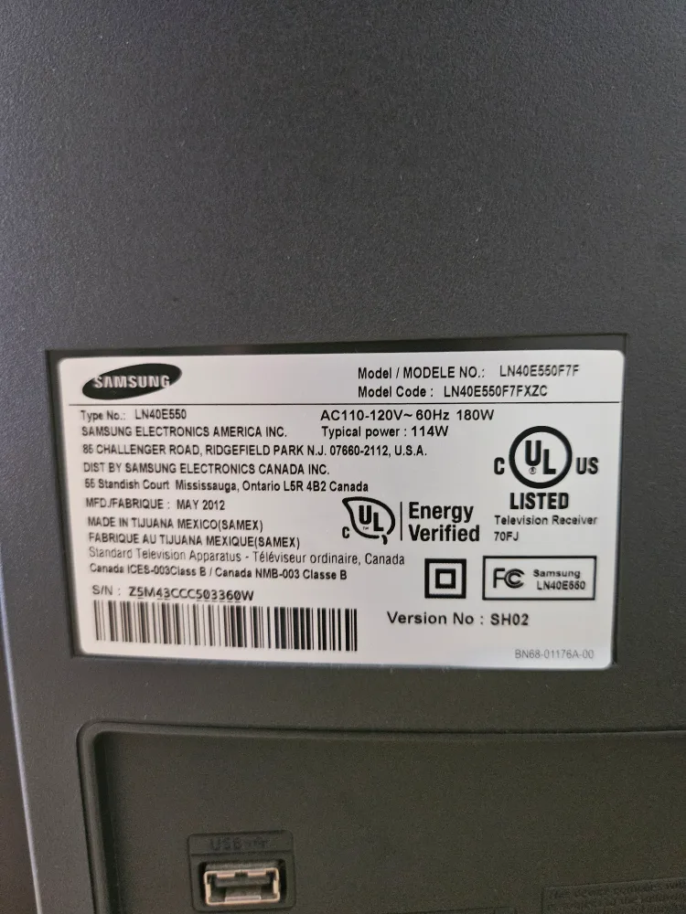 Samsung 40 inch TV image indicator(2)