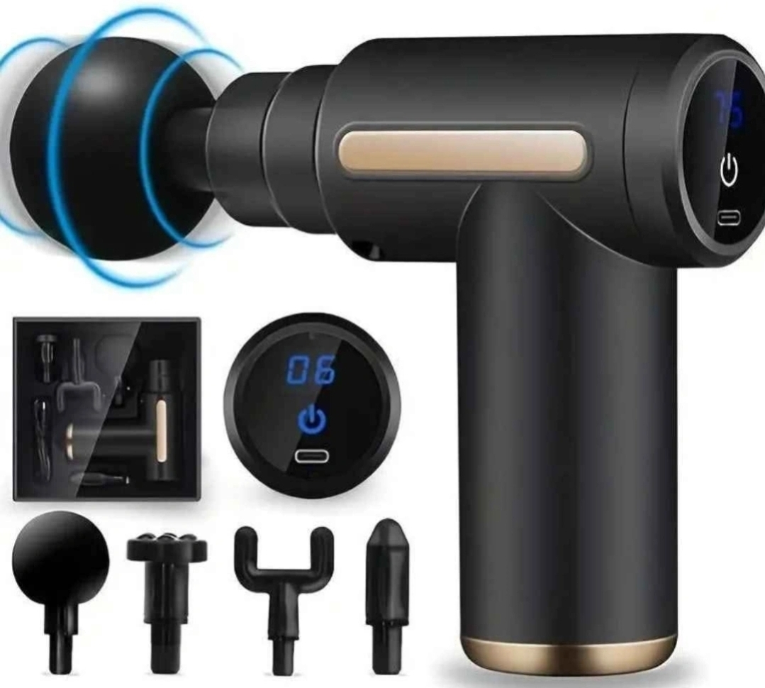 Percusion Massager with 6 Speeds & 4 Different Heads