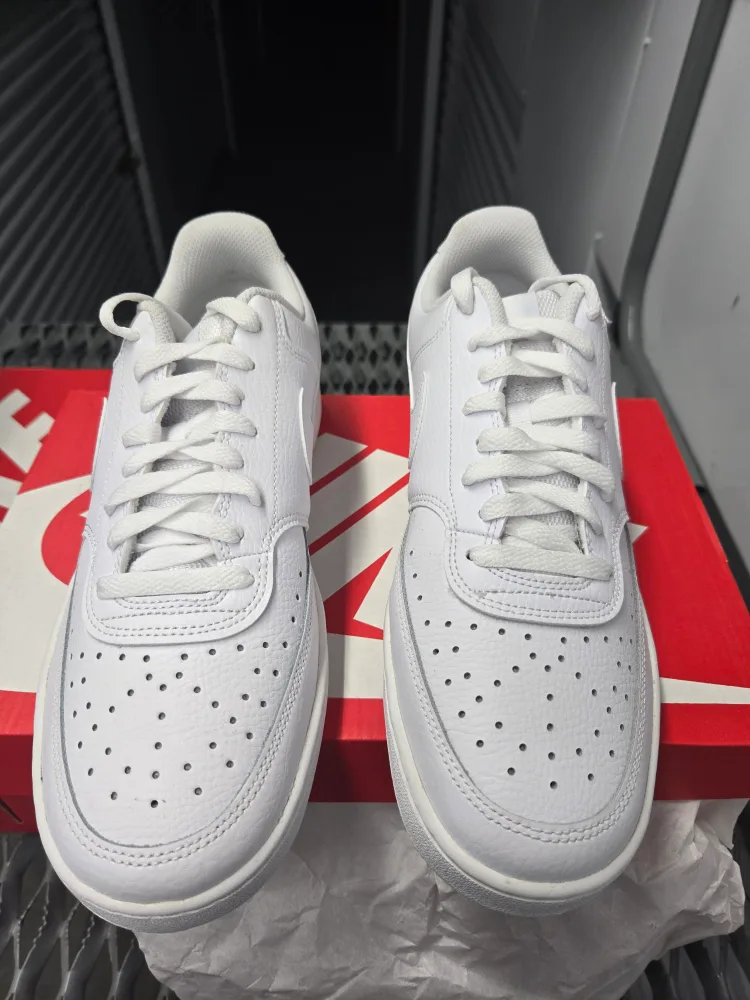 Nike Court Vision Low White Sneakers - Men's Size 9 thumbnail