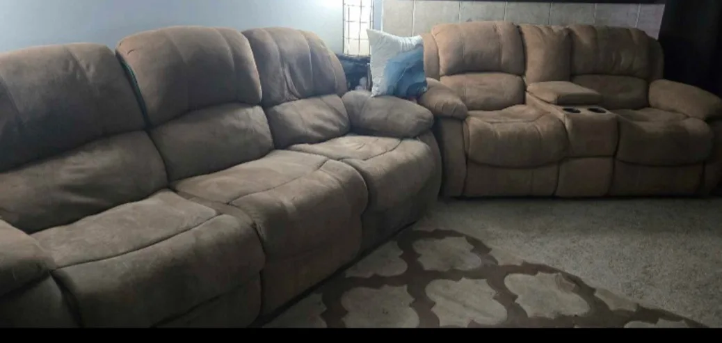 Brown Reclining Sofa Set