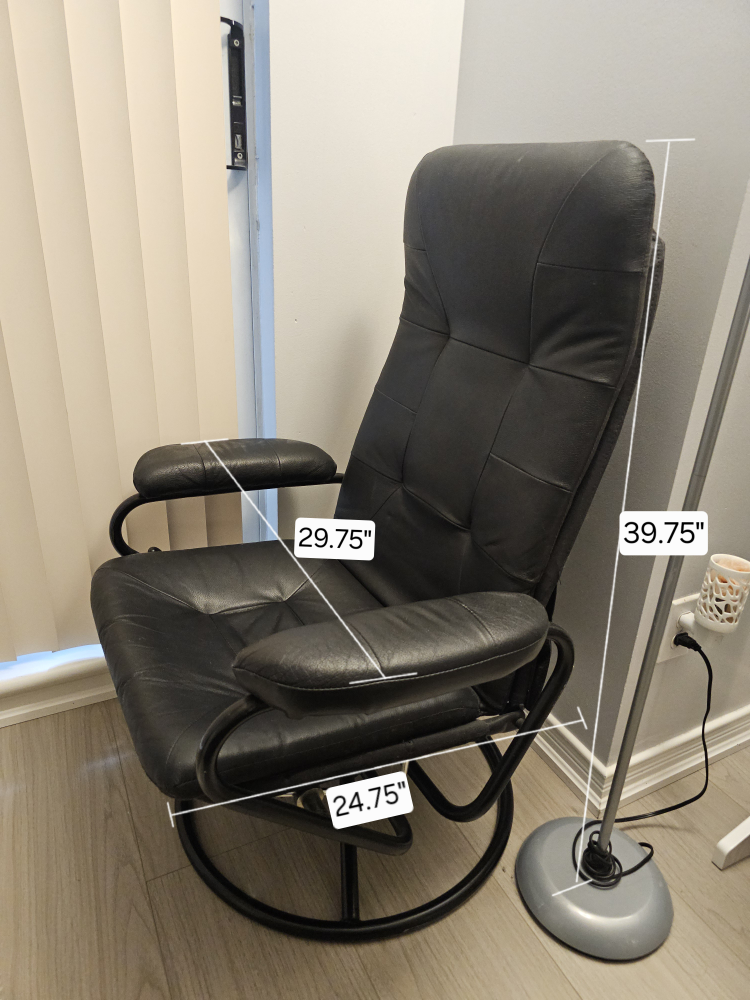 Black Leather Recliner Chair - photo 2
