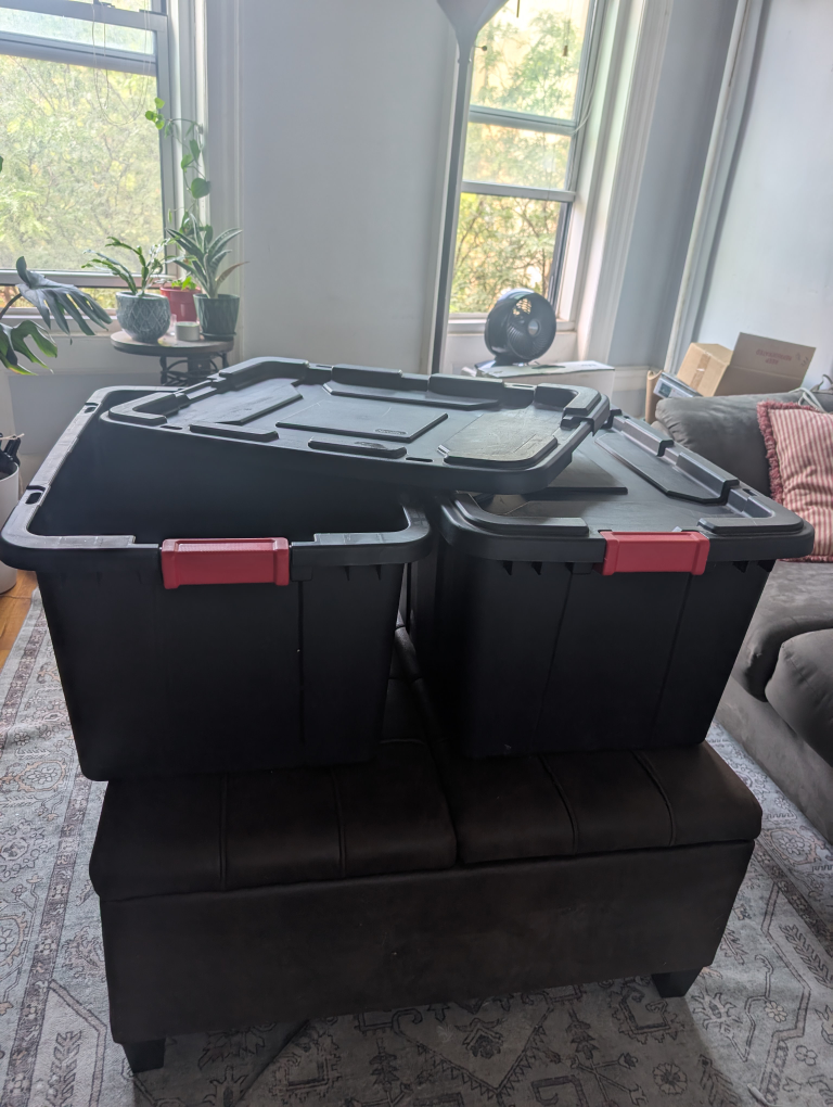 2 Sterilite 27 Gal Industrial Tote - Black