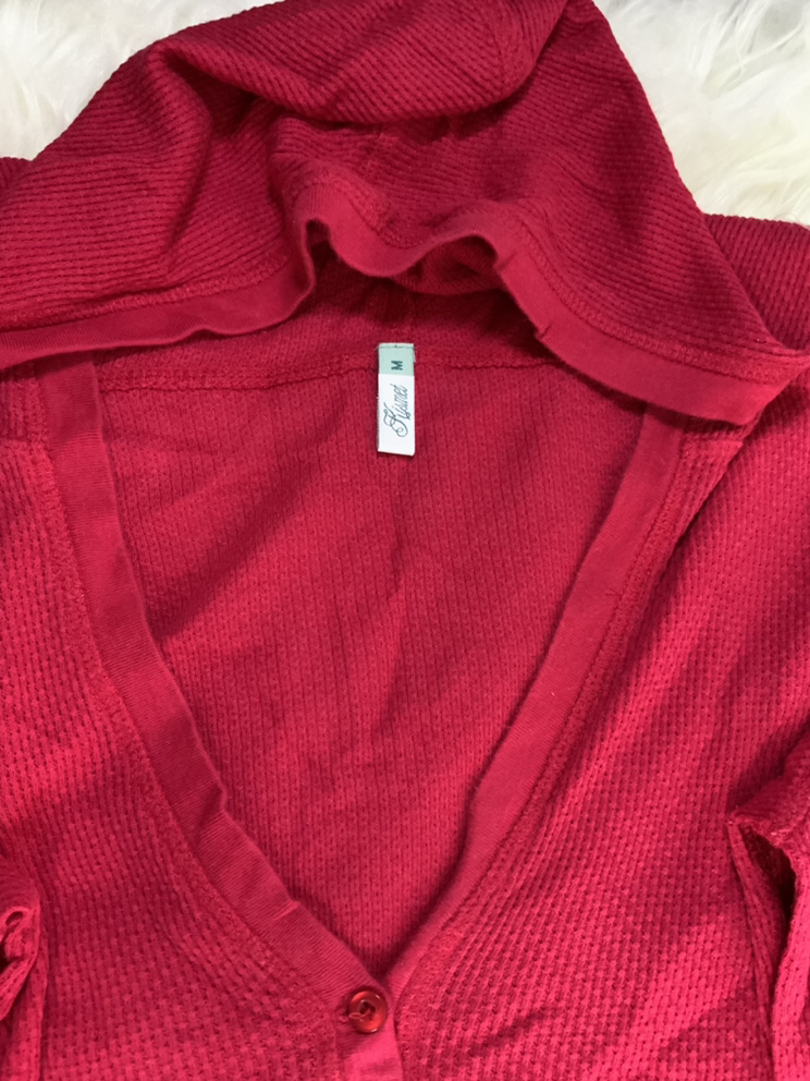 Thin red long sleeve with hood - photo 3