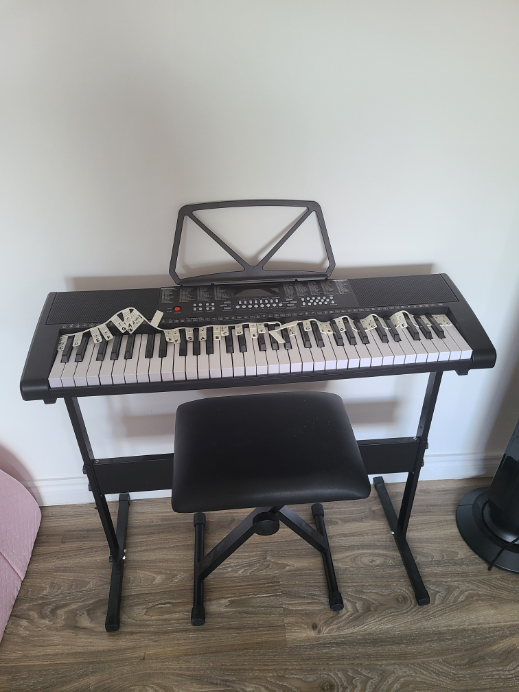Electronic Keyboard with Stand and Stool