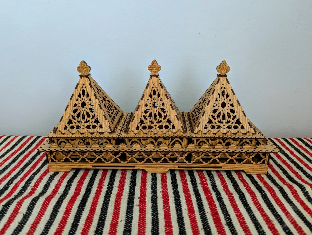 Decorative Wooden Pyramid Tray thumbnail