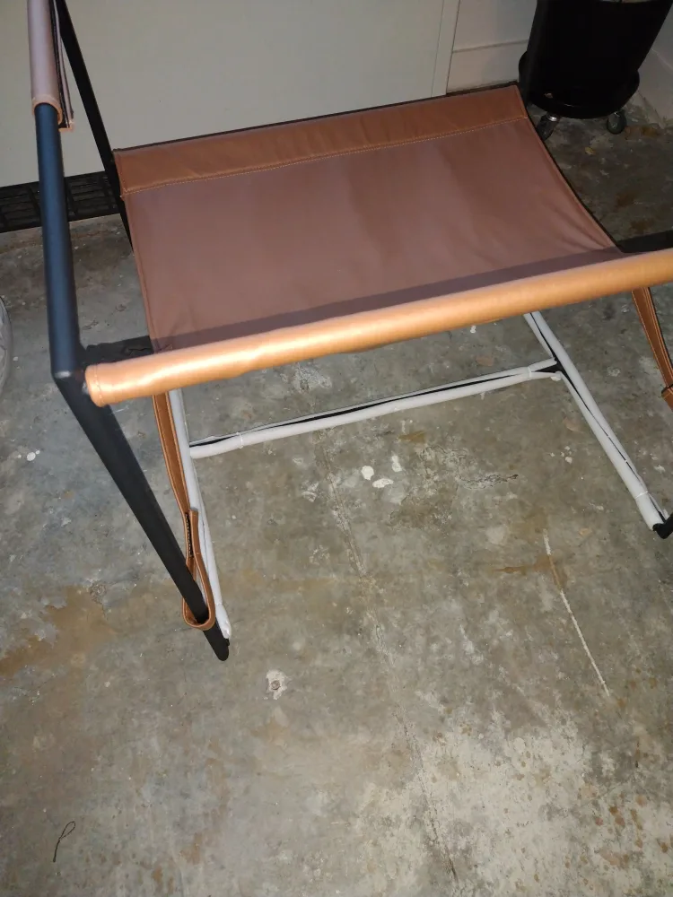 Brown Leather Sling Chair image indicator(6)