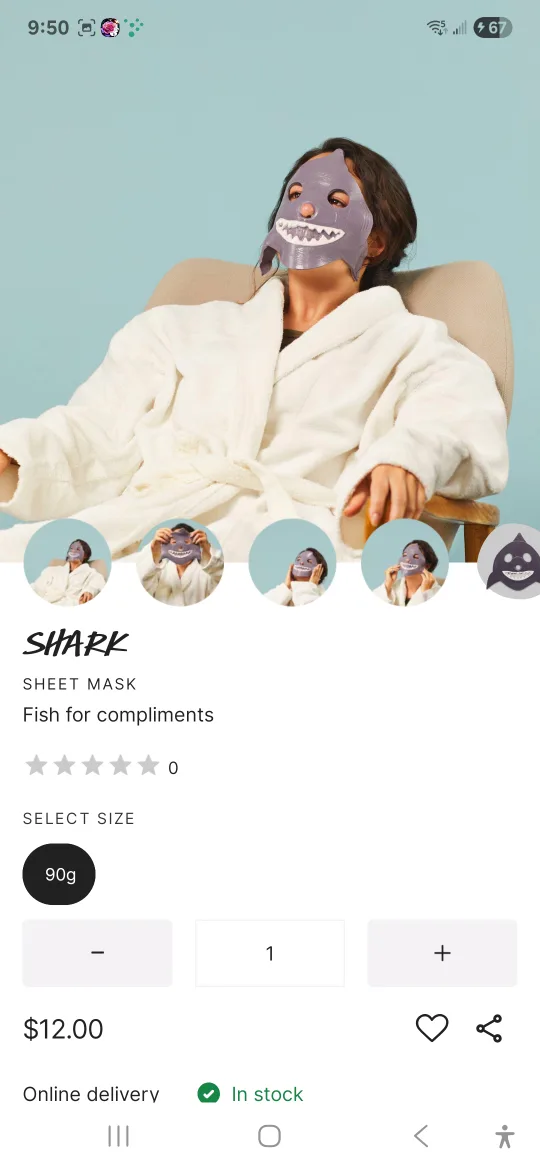 SHARK Sheet Mask - Fish for Compliments (90g) thumbnail