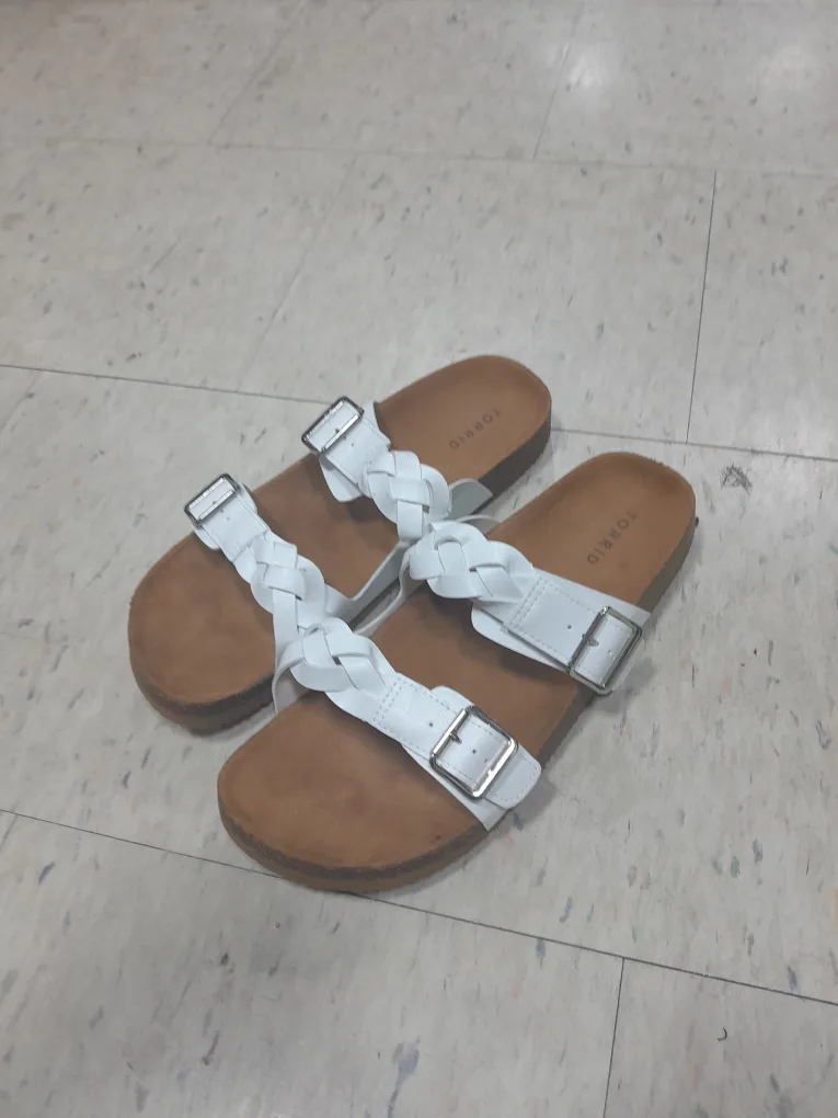 Torrid White Braided Sandals Women's Size 12 thumbnail