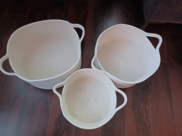 Rope Storage Baskets - Set of 3 thumbnail