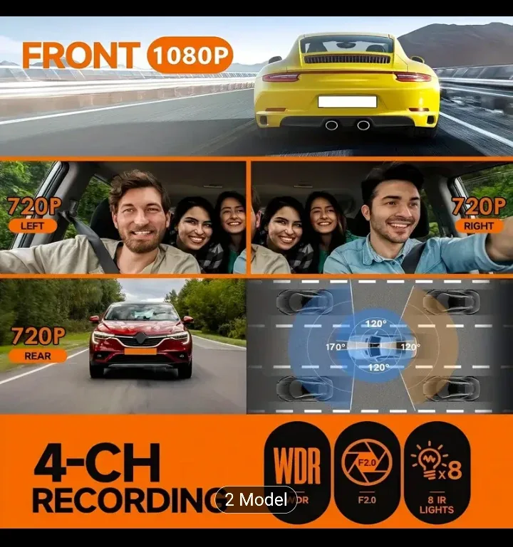 Dashcam, 4-Channel, 1080P, 4 Channels, IR Night Vision, G-Sensor image indicator(6)