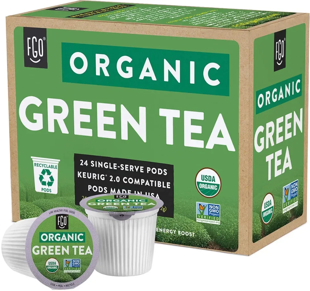 FGO Organic Green Tea K-Cup Pods - Keurig 24 Pods thumbnail