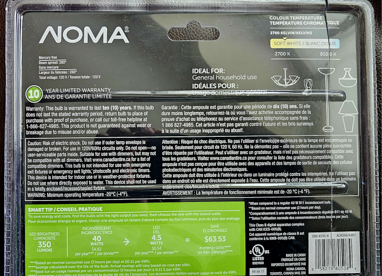 Noma LED B11 Candelabra Bulbs - 3 Pack - photo 4