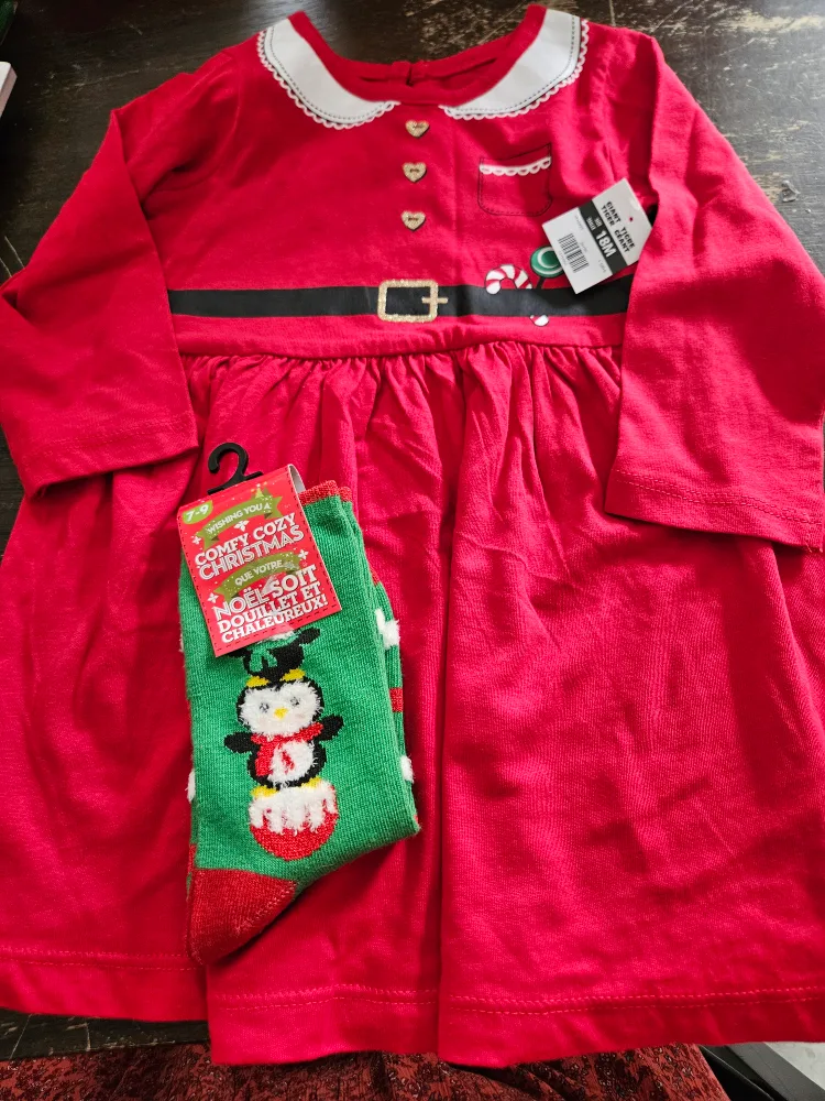 Christmas in July Dress & Socks Set - Size 18M thumbnail