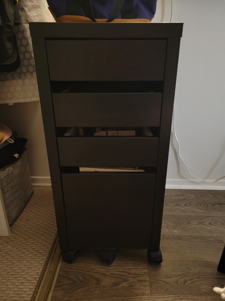 IKEA HELMER Black Drawer Unit on Casters