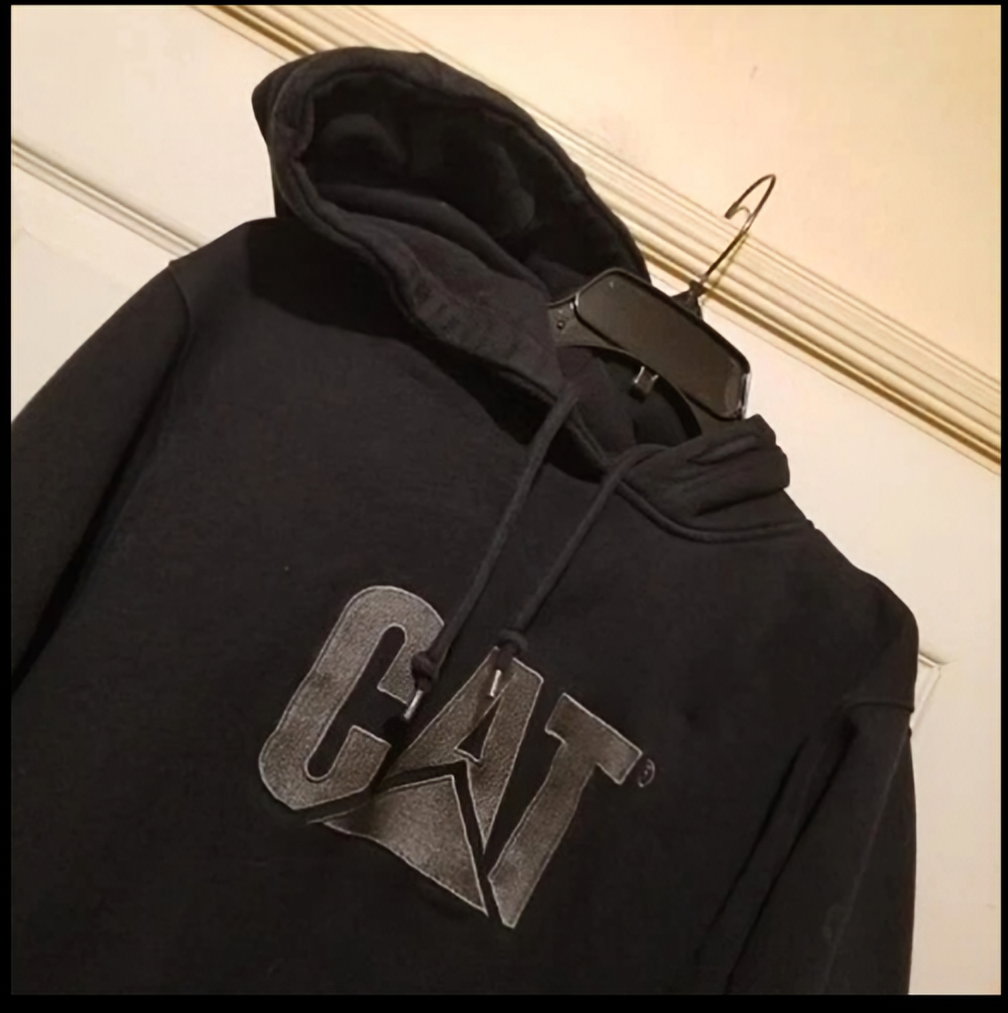 Caterpillar Hoodie Mens Large Black Construction Sweatshirt CAT - photo 3