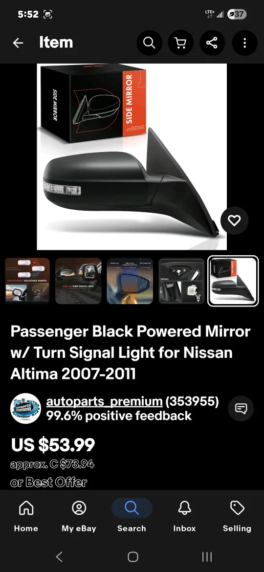 A-Premium Passenger Side Mirror for Nissan Altima 07-11 image indicator(3)