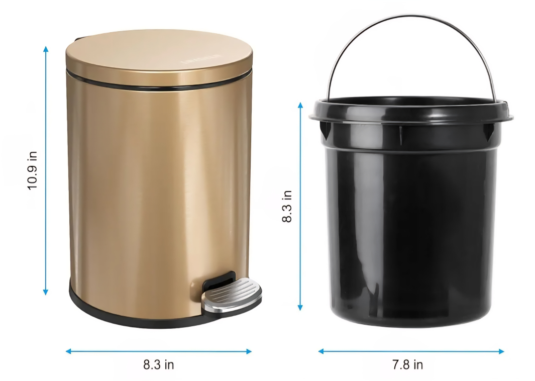 Champagne Colored Bathroom Trash Can