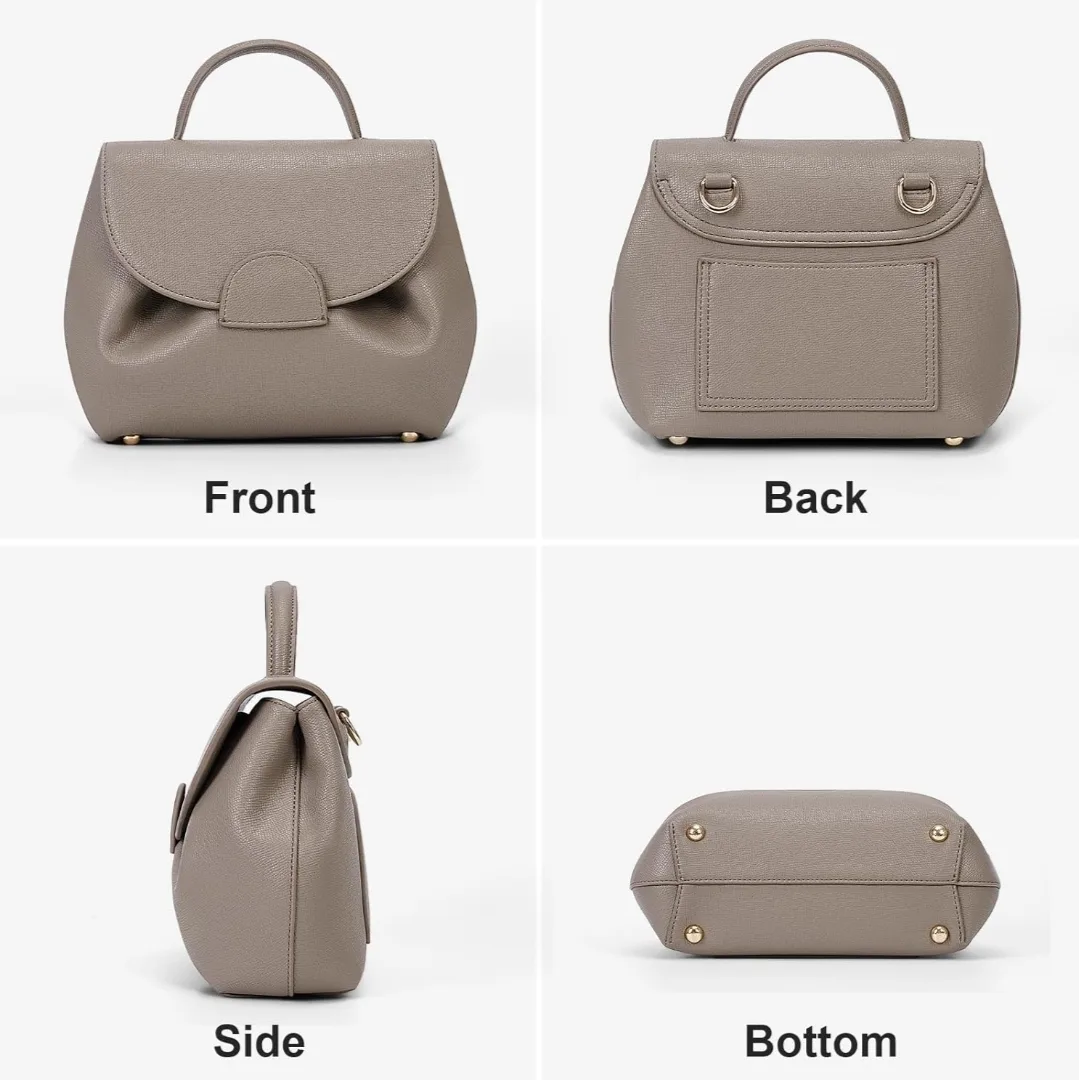 Grey Leather Top Handle Bag 🇨🇦 image indicator(3)