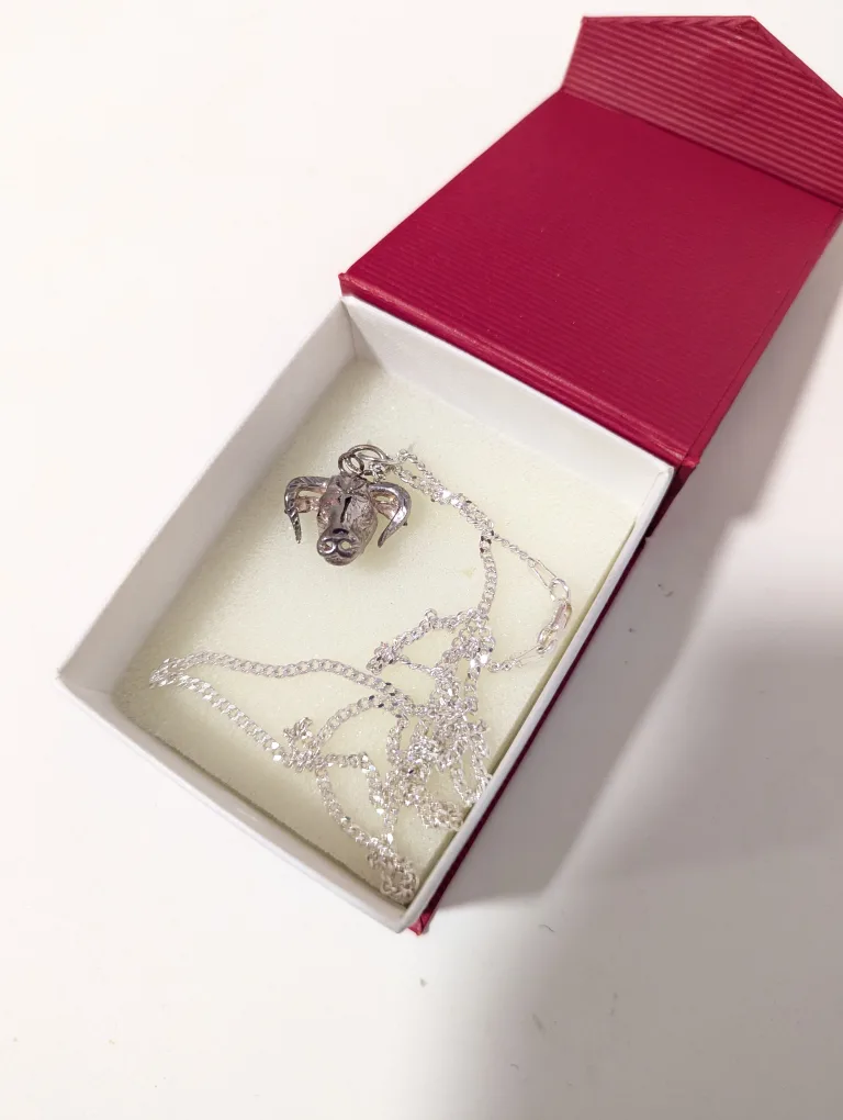 Silver Ram Pendant Necklace thumbnail