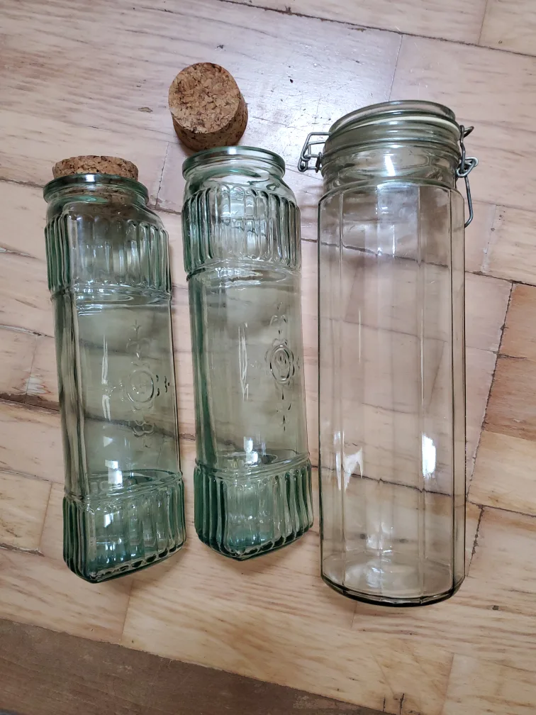 Glass Storage Jars with Cork & Metal Lids thumbnail
