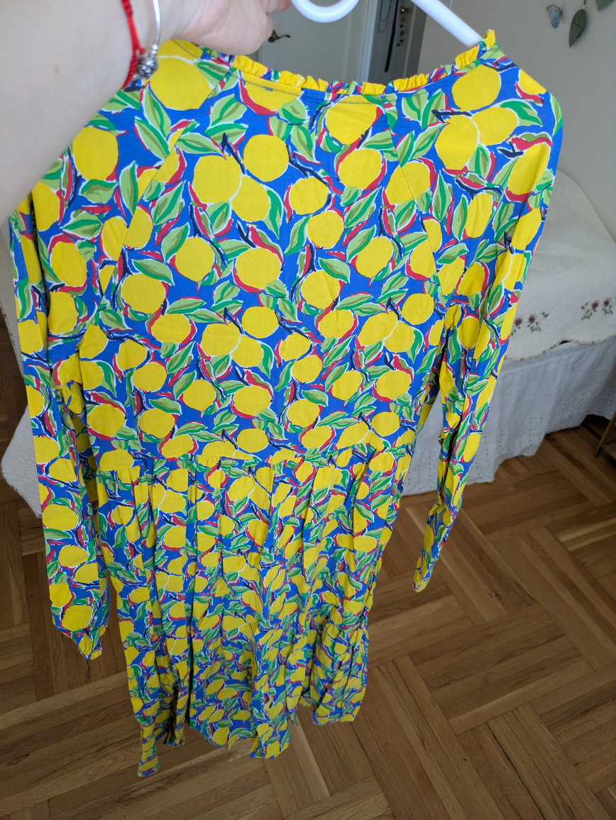 Lemon Print Dress - Blue & Yellow - photo 5