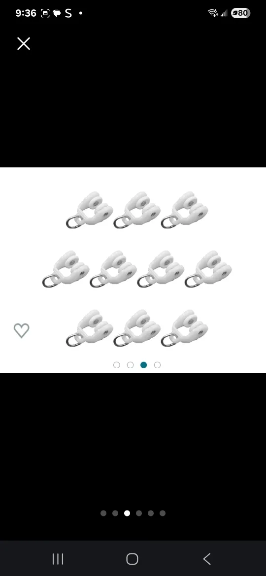 Curtain Track Roller Runners - White 50 pcs image indicator(3)