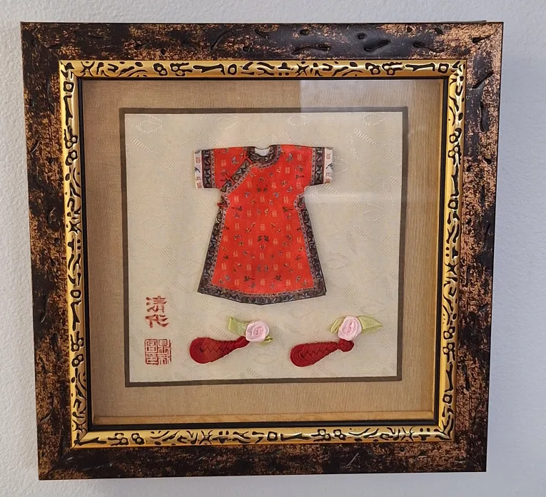 Vintage  Miniature Chinese Qianlong  Costumes Set of 2 image indicator(3)