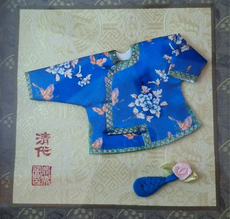 Vintage  Miniature Chinese Qianlong  Costumes Set of 2 image indicator(4)