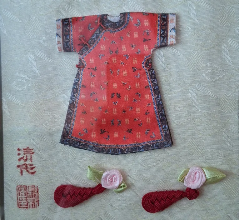 Vintage  Miniature Chinese Qianlong  Costumes Set of 2 image indicator(5)