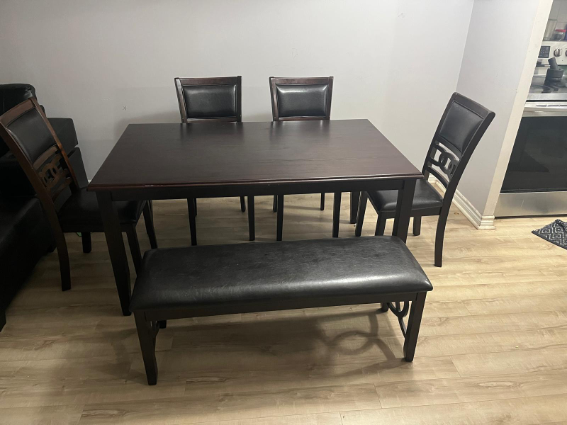 Dining Table Set with 4 Chairs & Bench - photo 4