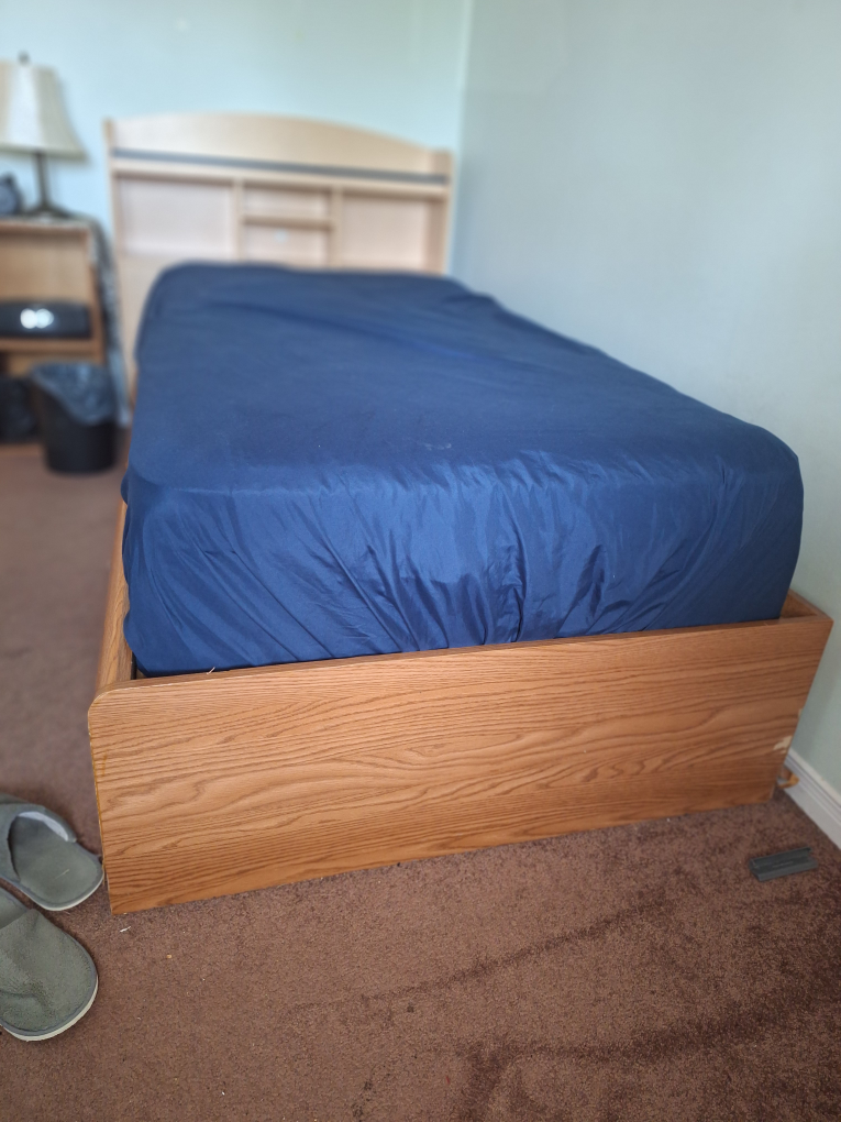 Twin Single Bed with Headboard Storage - photo 2