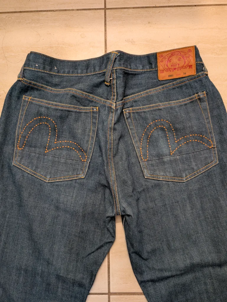 Evisu Jeans Size 34" x 29 1/2" - Iconic Seagull Embroidered Logo image indicator(2)