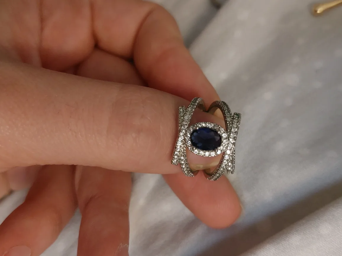 Shiny Blue and Silver Ring image indicator(2)