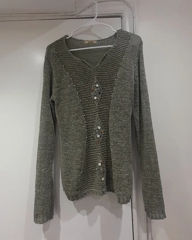 Ashaqi Knit Top - Olive Green size medium thumbnail