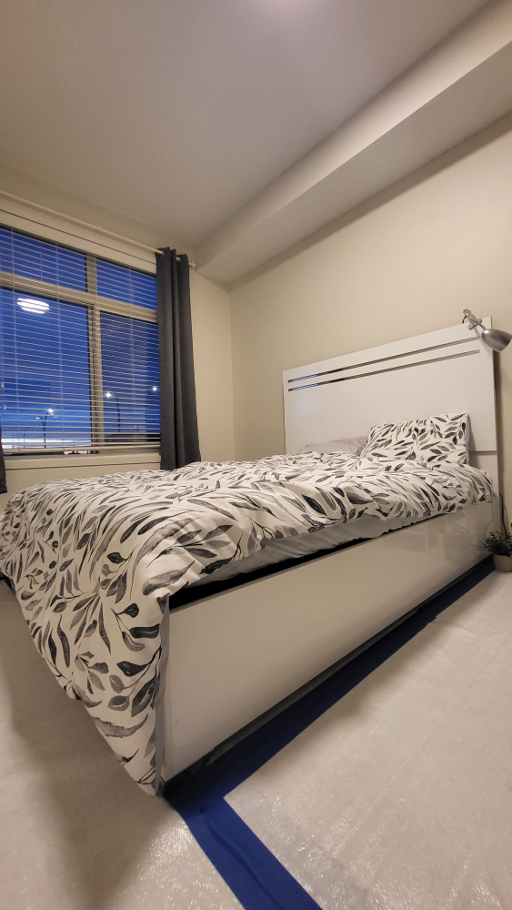 White Bed Frame, boxspring, mattress