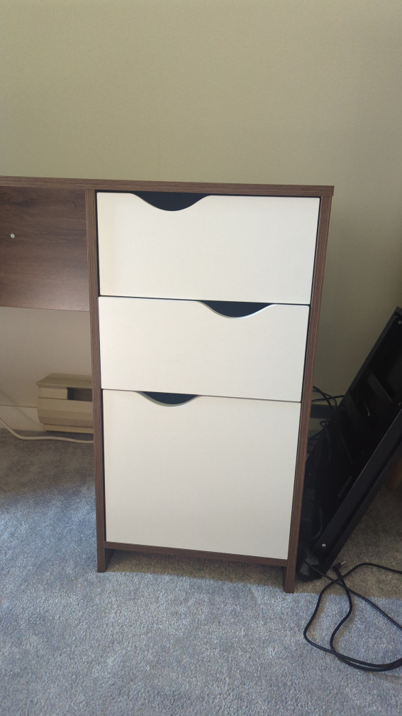 Brown & White Desk Compture Desk with Drawers - photo 3