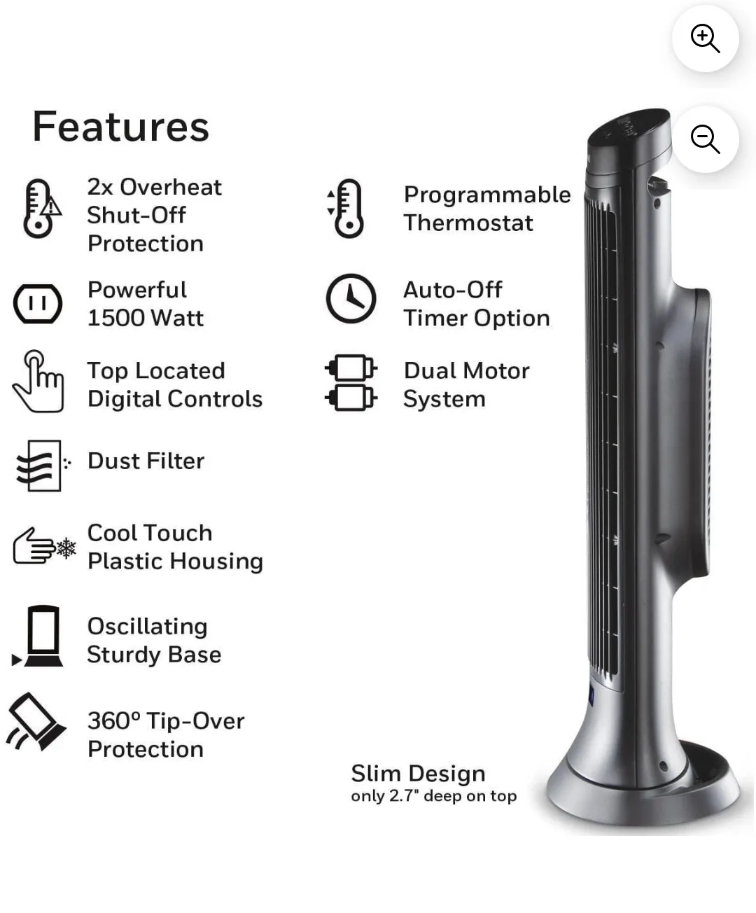 Brand New Honeywell Digital Ceramic Tower Heater, Dual Motors image indicator(5)