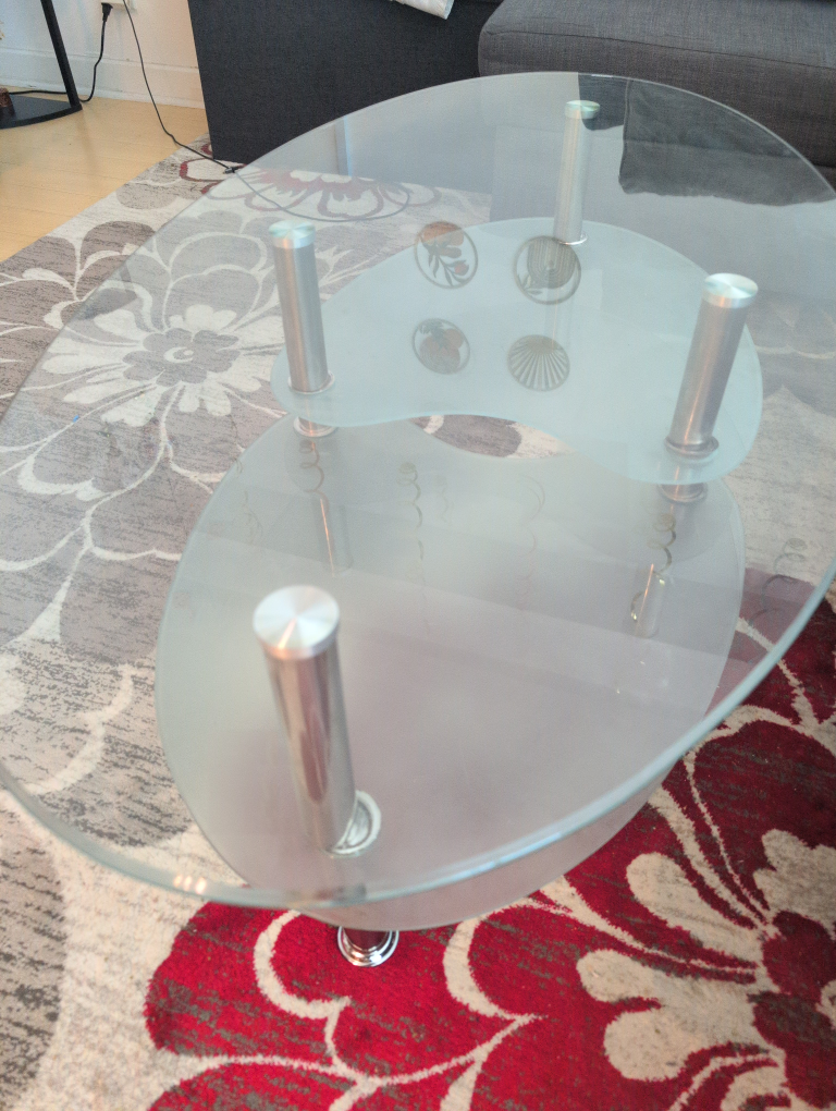 Unique Oval Glass Coffee Table - photo 2
