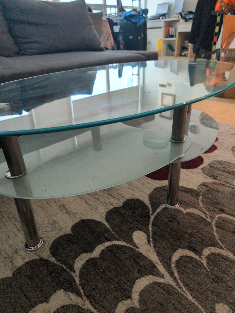 Unique Oval Glass Coffee Table - photo 3