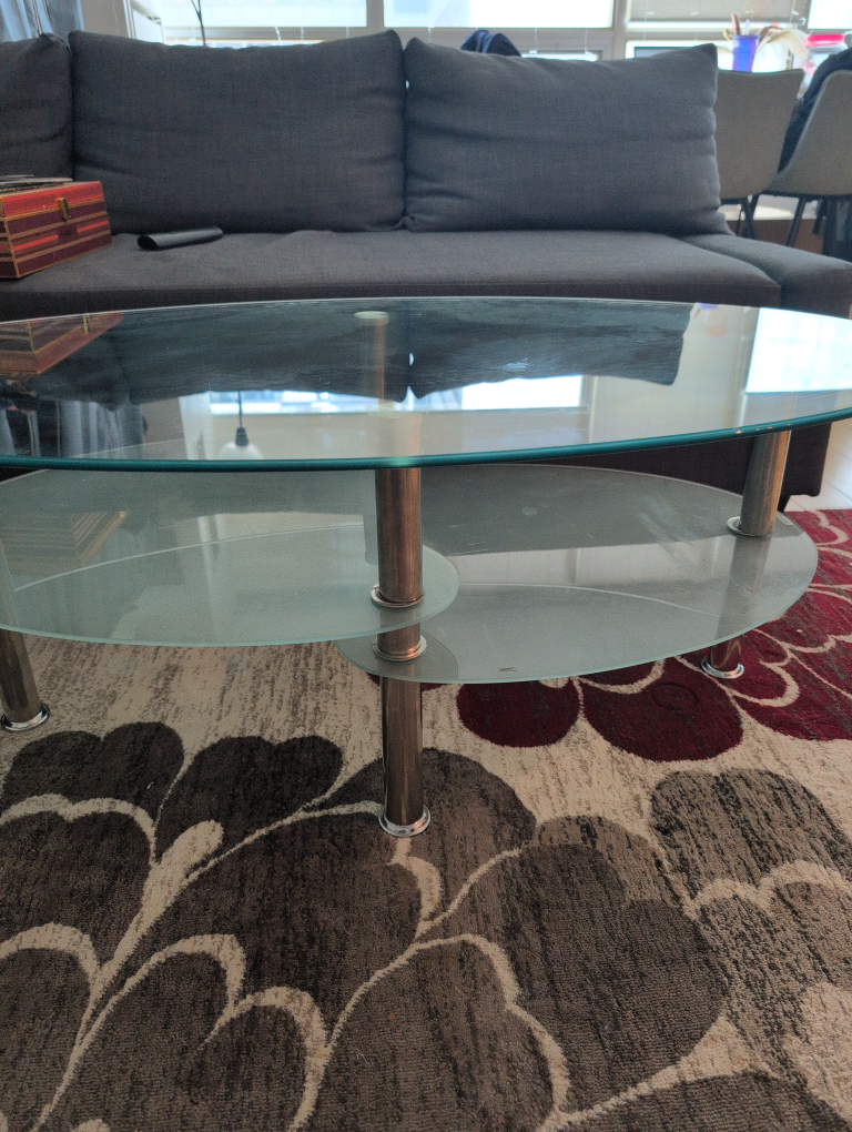 Unique Oval Glass Coffee Table - photo 4