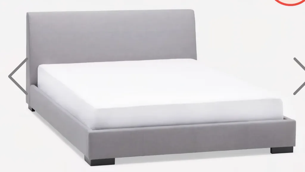 Queen Size Grey Upholstered Bed Frame